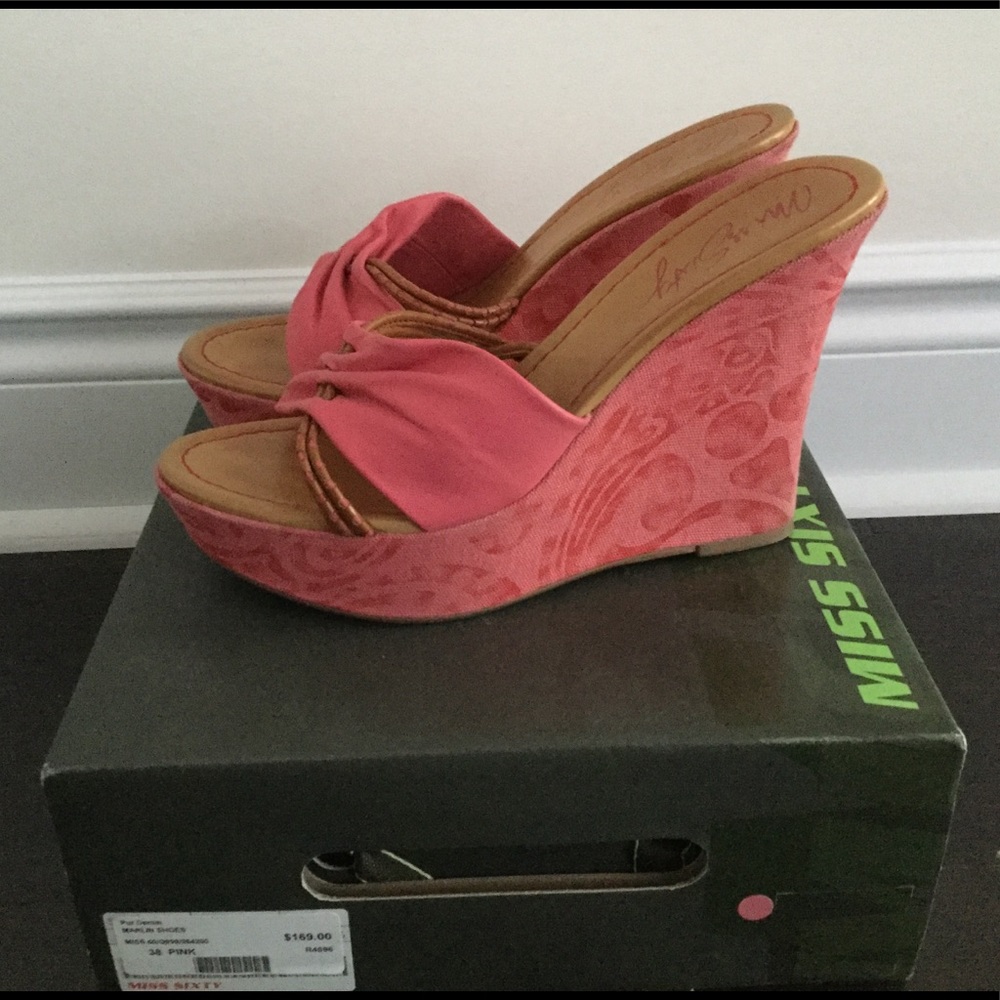 Miss Sixty Pink Wedge Sandals